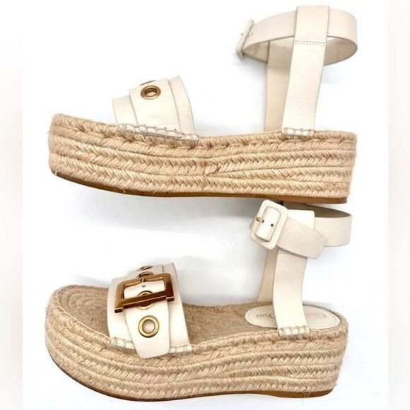 CHRISTIAN DIOR D-Dior Espadrille Platform Sandals White Leather EU 38 US 8 - Picture 8 of 12